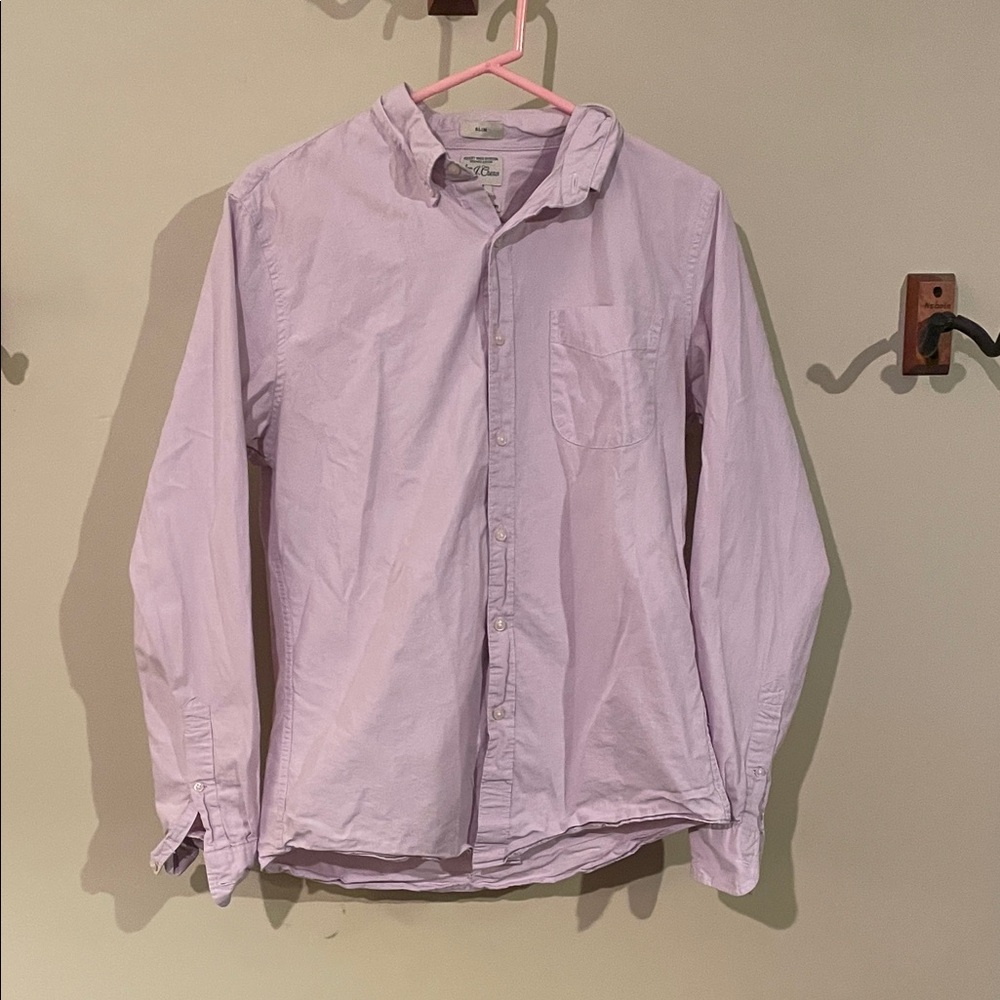 J. Crew Men's Lavender Button Up Long Sleeve Shirt